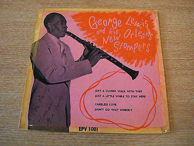 george lewis & his new orleans stompers 1955 uk vogue  label vinyl 7" ep  jazz