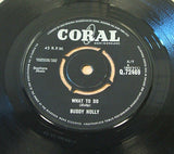 buddy holly  what to do   original 1963 uk coral  label vinyl 45