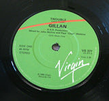 gillan  trouble  1981  uk virgin label vinyl 7" single vs 377    nwobhm  ex+