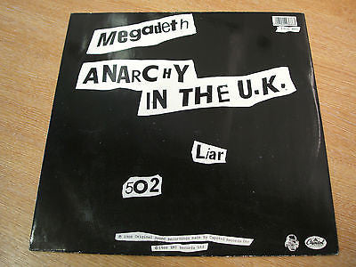 megadeth  anarchy in the uk  1988 uk capitol records 12" single thrash metal
