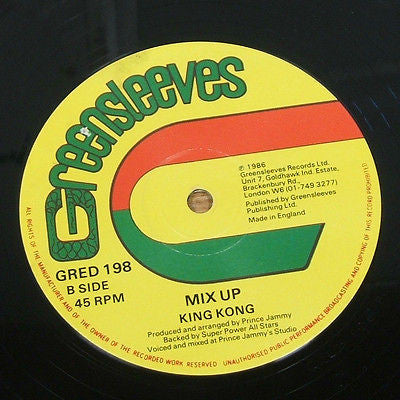 king kong   legal / mix up   1986  uk greensleeves vinyl  12 " single gred 198
