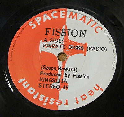 fission private dicks 1986 uk spacematic label vinyl 7" vinyl 45  uk hiphop rare