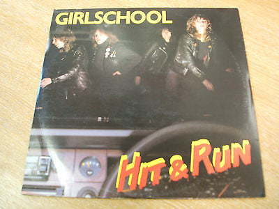 girlschool  hit & run  original 1981 uk bronze label 10 inch vinyl brox 118