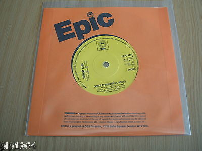 johnny nash  what a wonderful world  1976 uk epic vinyl 7" epc4294  excellent