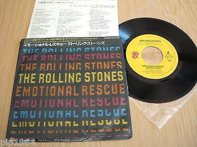 The rolling stones  emotional rescue 1980 japanese pressing 7" vinyl  ess 17026