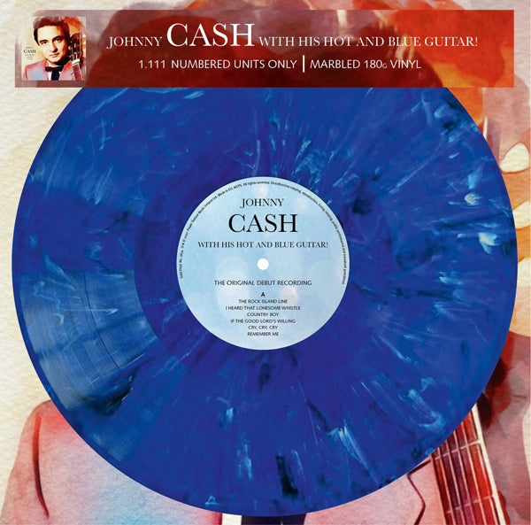 WITH HIS HOT AND BLUE GUITAR - THE ORIGINAL DEBUT RECORDING (COLOURED VINYL) by JOHNNY CASH Vinyl LP  3634