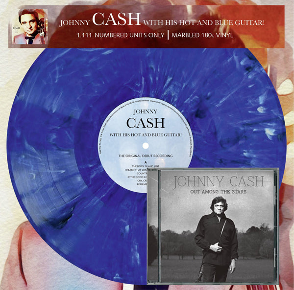 WITH HIS HOT AND BLUE GUITAR (LP)+OUT AMONG THE STARS (CD) by JOHNNY CASH Vinyl LP  3642