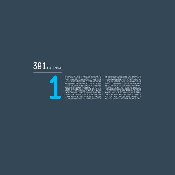 391/Selezione 1 Artist Various Artists Format:Vinyl / 12" Album Label:Spittle Catalogue No:SPITTLE2000LP - punk to funk heaven