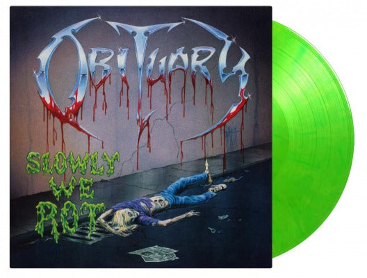 Obituary ‎– Slowly We Rot vinyl lp ltd  green / yellow mix