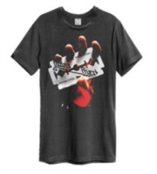 Judas Priest British Steel Amplified Vintage Charcoal Large T Shirt