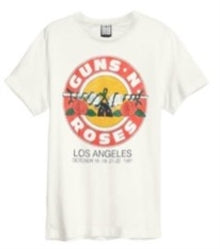 Guns 'N' Roses - Vintage Bullet Amplified Vintage White  T Shirt