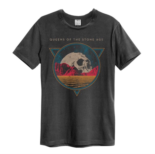 Queen Of The Stone Age Skull Planet Amplified Vintage Charcoal Large T Shirt
