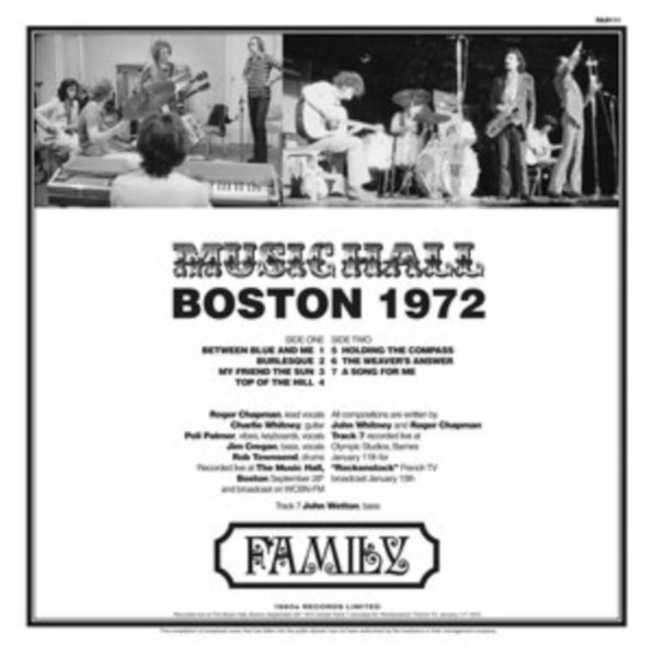 Boston Music Hall 1972 Artist Family Format:Vinyl / 12" Album Label:1960's Records