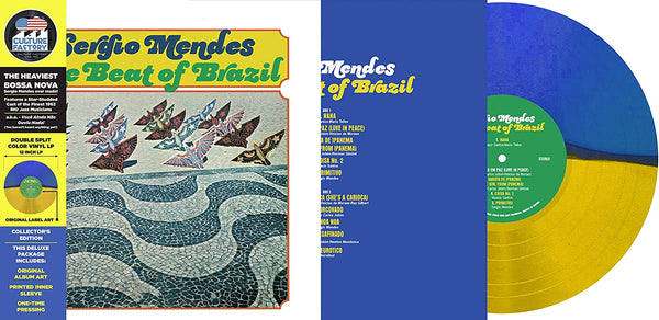 THE BEAT OF BRAZIL (YELLOW/BLUE BICOLOUR VINYL) by SERGIO MENDES Vinyl LP