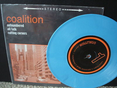 coalition outnumbered stagnant records blue vinyl 7" ex