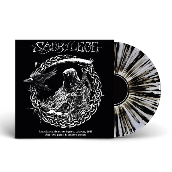 AMBULANCE STATION SQUAT LONDON 1985 / 1ST AND 2ND DEMOS (CLEAR/BLK SPLATTER VINYL) by SACRILEGE Vinyl LP  BOBV820LPLTD