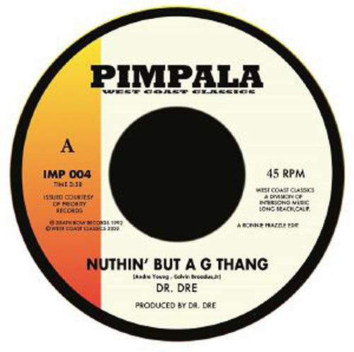 DR.DRE / THE LADY OF RAGE NUTHIN’ BUT A ‘G’ THING / AFRO PUFFS LTD / 300 PROMO 7" VINYL SINGLE    PRE ORDER