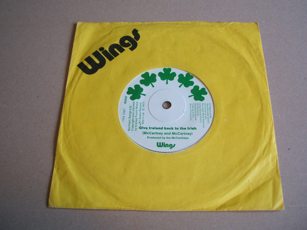 Wings  - Give Ireland Back To The Irish Vinyl, 7", Single, 45 RPM, Solid Centre
