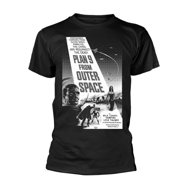 PLAN 9 FROM OUTER SPACE - POSTER (BLACK AND WHITE)  by PLAN 9 - PLAN 9 FROM OUTER SPACE  T-Shirt