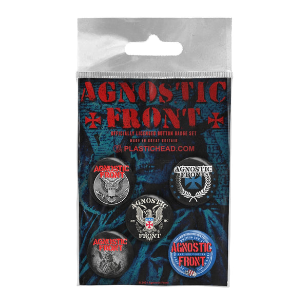 AGNOSTIC FRONT BUTTON BADGE SET by AGNOSTIC FRONT Badge Pack  PHBADGE128