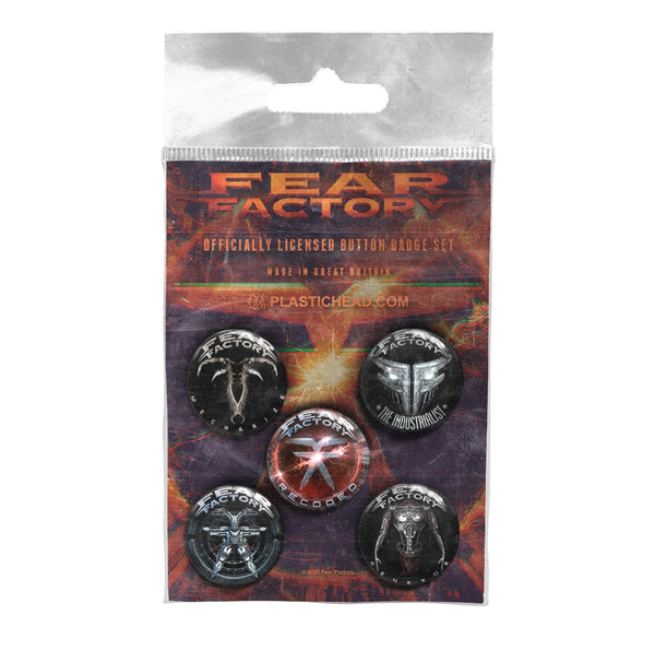 ALBUMS 2010-2021 BUTTON BADGE SET by FEAR FACTORY Badge Pack  PHBADGE199