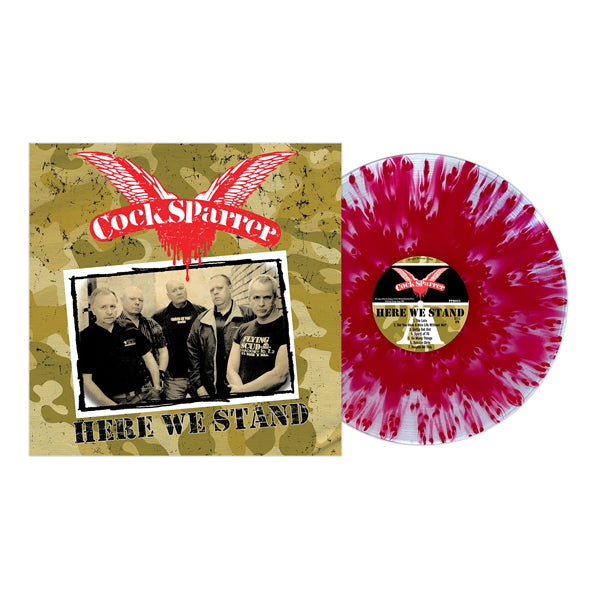 COCK SPARRER HERE WE STAND (ULTRA CLEAR AND RED GHOSTLY VINYL) lp