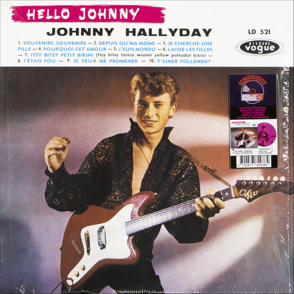 HELLO JOHNNY GRAVÉ (ETCHED PINK VINYL) by JOHNNY HALLYDAY Vinyl LP