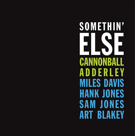 Cannonball Adderley ‎– Somethin' Else  DOL ‎– DOL794HB  blue Vinyl, LP