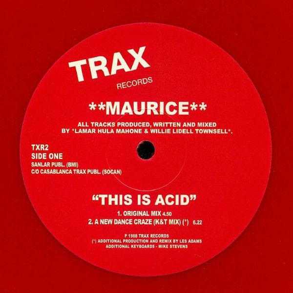 MAURICE - THIS IS ACID (RED VINYL REPRESS) COLOURED 12" EP TXR2RED