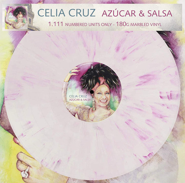 AZUCAR & SALSA by CELIA CRUZ Vinyl LP ltd numbered pink marble colour 3589
