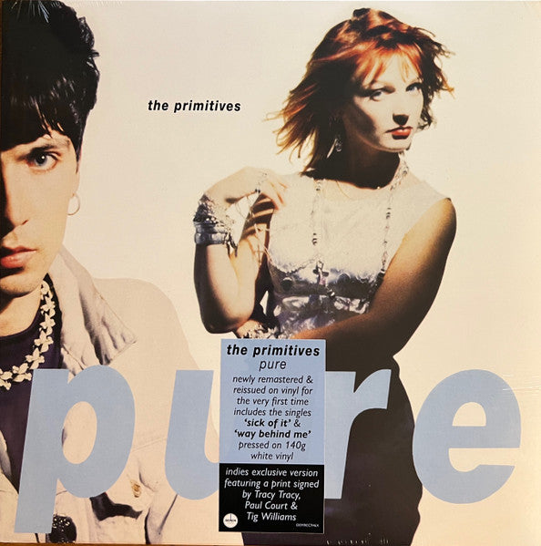 The Primitives ‎Pure  Demon Records ‎ DEMONREC946  Vinyl lp  White Opaque + signed print
