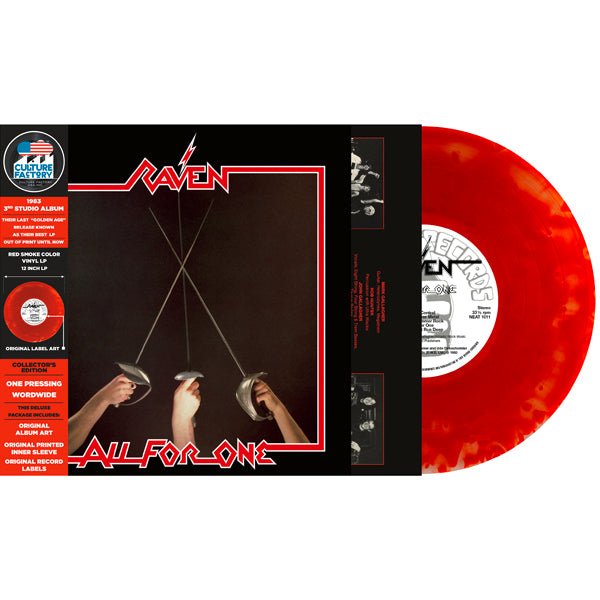 ALL FOR ONE (CLOUDY BLACK & RED VINYL) by RAVEN Vinyl LP - punk to funk heaven