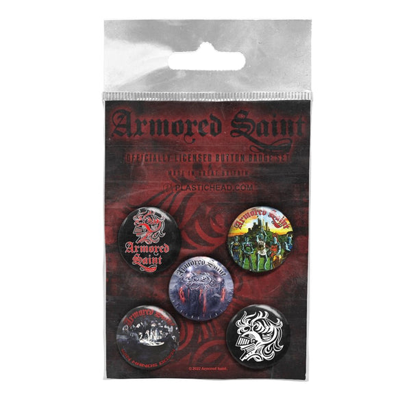 ARMORED SAINT BUTTON BADGE SET by ARMORED SAINT Badge Pack PHBADGE197 - punk to funk heaven