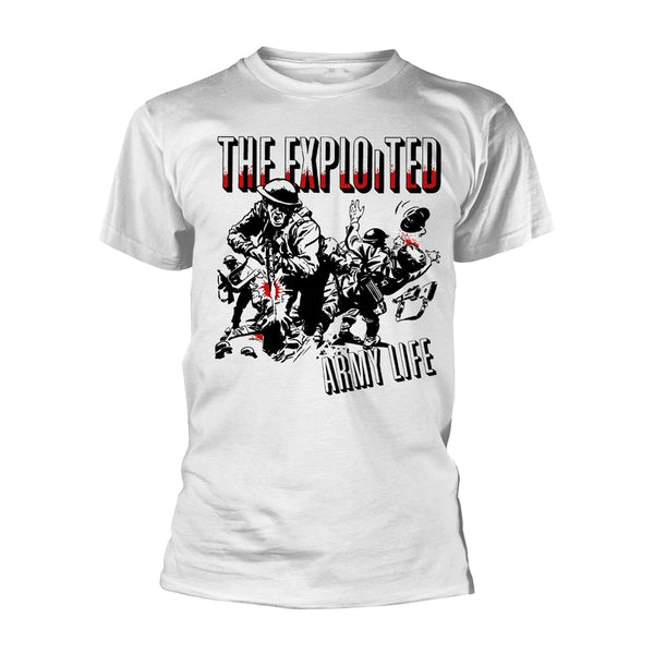 ARMY LIFE (WHITE) by EXPLOITED, THE T-Shirt PRE ORDER - punk to funk heaven