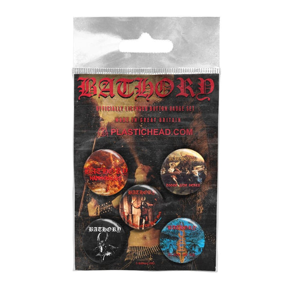 BATHORY BUTTON BADGE SET by BATHORY Badge Pack PHBADGE126 - punk to funk heaven
