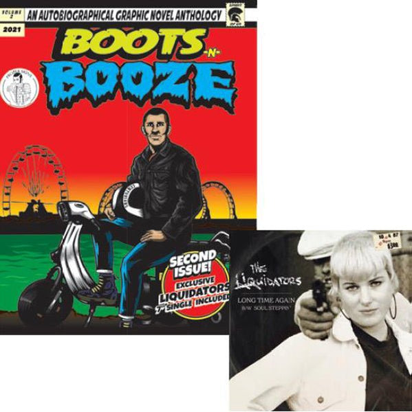 BOOTS - N - BOOZE COMIC WITH THE LIQUIDATORS 7" BOOK / vinyl - punk to funk heaven