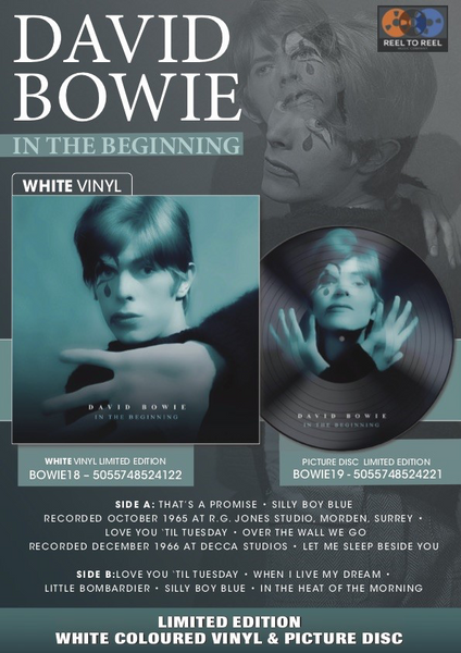 DAVID BOWIE IN THE BEGINNING Limited Edition 12" vinyl lp white coloured BOWIE18