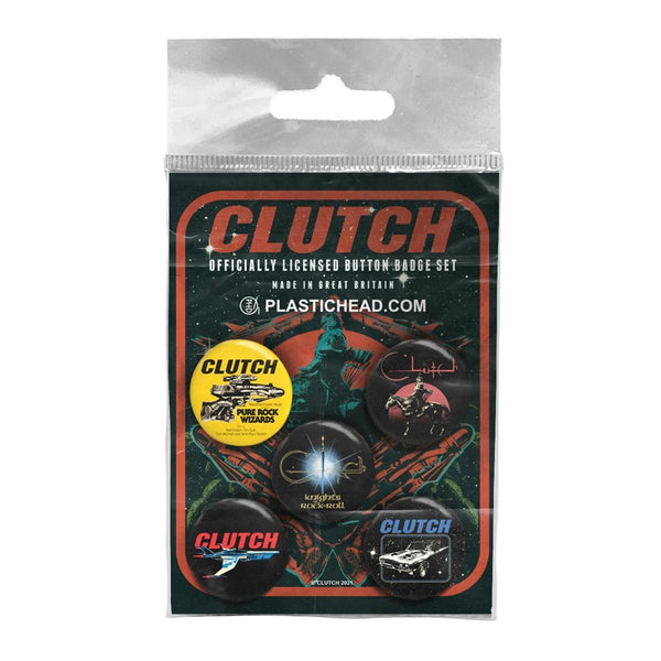 CLUTCH BUTTON BADGE SET by CLUTCH Badge Pack PHBADGE123 - punk to funk heaven