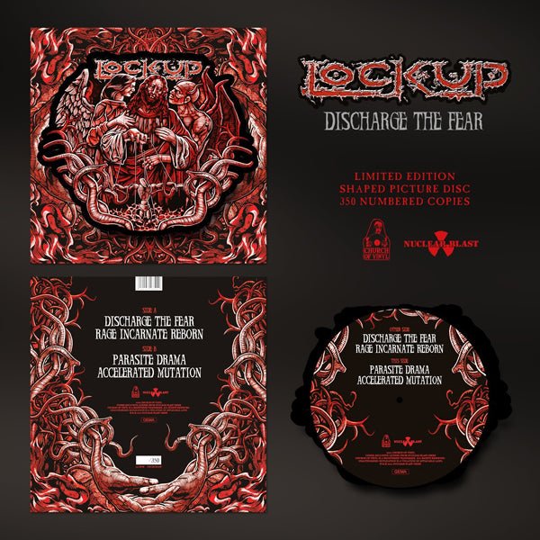 DISCHARGE THE FEAR by LOCK UP Vinyl 12" Picture Disc CHURCH068 - punk to funk heaven