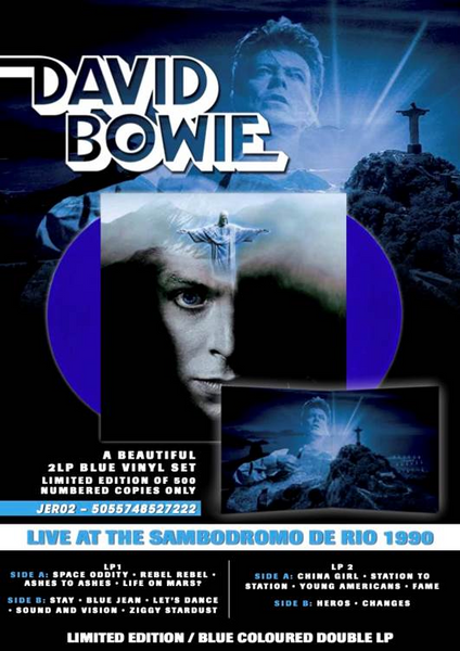 DAVID BOWIE  Live At The Sambodromo De Rio 1990     BLUE VINYL  NUMBERED  LTD / 500  GATEFOLD 2 x 12" lp