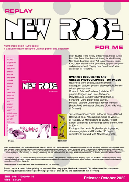 Replay New Rose For Me  COLLECTORS  BOOK HARDBACK COVER AND OBI STRIP POSTER AND BOOKMARK  LTD / 500