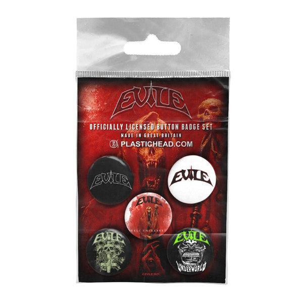 EVILE BUTTON BADGE SET by EVILE Badge Pack PHBADGE127 - punk to funk heaven