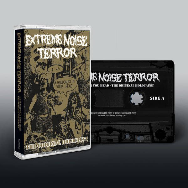EXTREME NOISE TERROR HOLOCAUST IN YOUR HEAD - THE ORIGINAL HOLOCAUST Item no. :BOBV909MC cassette tape - punk to funk heaven