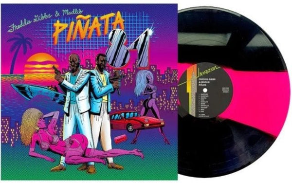 Freddie Gibbs & Madlib ‎– Piñata '84 Label: Madlib Invazion ‎– MMS 049 Format: Vinyl, LP, Album, Limited Edition, Reissue, Pink & Black Vinyl - punk to funk heaven