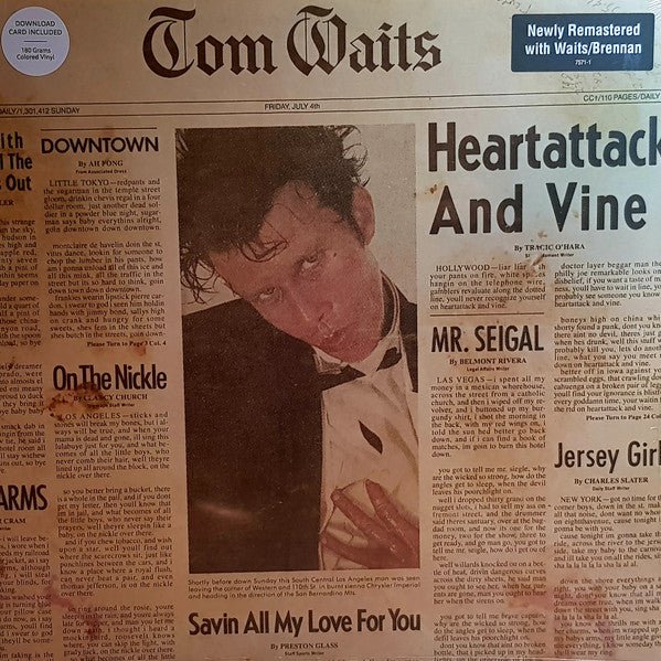 Heartattack and Vine Artist Tom Waits Producer Bones Howe Format:Vinyl / 12" Album (Clear vinyl) Label:ANTI - punk to funk heaven