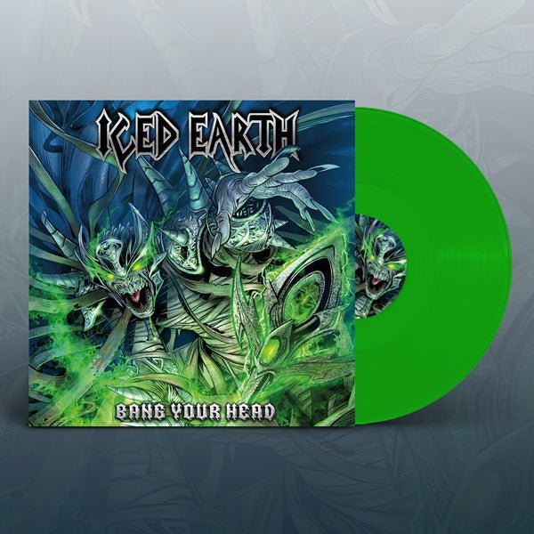 ICED EARTH BANG YOUR HEAD (NEON GREEN VINYL) VINYL DOUBLE ALBUM - punk to funk heaven