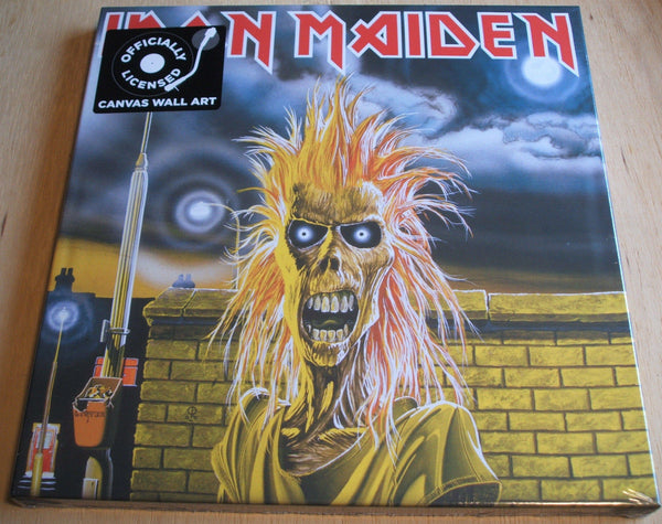 iron maiden 1st lp stretch canvas wall art 40cm x 40cm officially licenced new