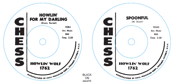 CHESS1762 – HOWLIN’ WOLF - HOWLIN’ FOR MY DARLIN’ / SPOONFUL 7” vinyl repro