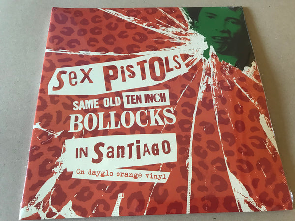 SEX PISTOLS  SAME OLD TEN INCH BOLLOCKS IN SANTIAGO 2 x 10" lp  DAYGLO ORANGE