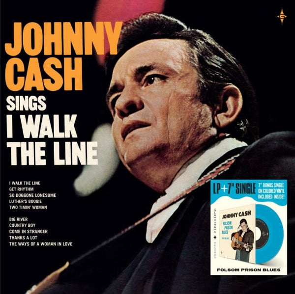 Johnny Cash ‎– Sings I Walk The Line Glamourama Records ‎– 660155 Vinyl LP + 7" Blue - punk to funk heaven